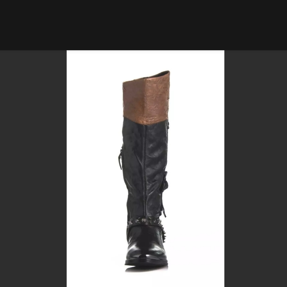 Sam Edelman Park Spiked Leather Knee High Boots - Picture 4 of 6